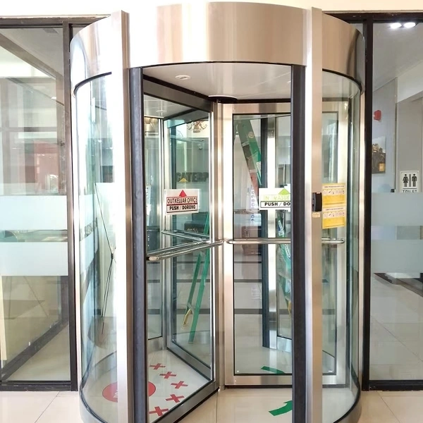 Custom Automatic Rotating Door for Caterpillar Indonesia Batam